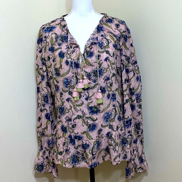 JESSICA SIMPSON ||Womans long sleeves PEASANT TOP size Large - Picture 2 of 9